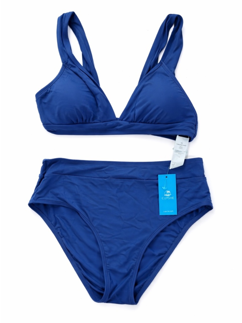 Cupshe Solid Navy Blue Bikini Set